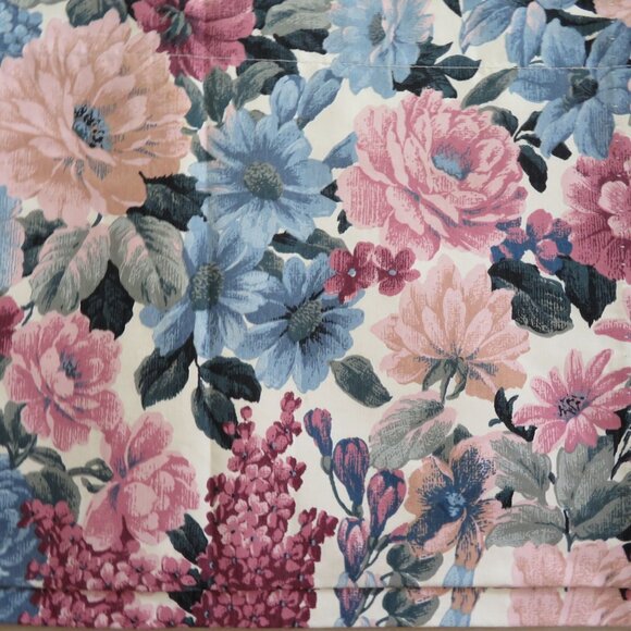 Burlington Floral Flower Valance Chic Cabin Country Cottage 16" X 84" Vintage US - Picture 2 of 6